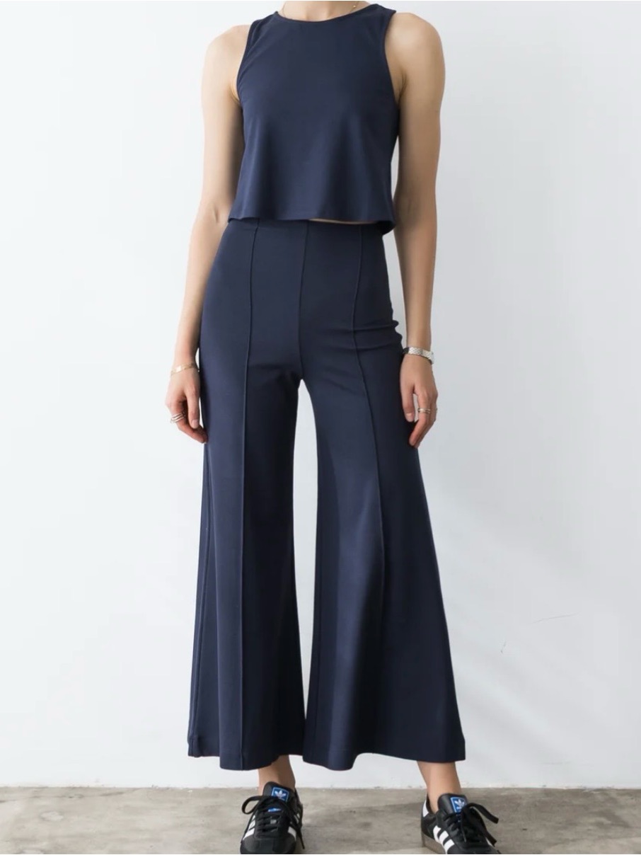 Ripley Rader Los Angeles Cropped Navy Ponte Wide Leg Pants Women’s 3 Or Medium